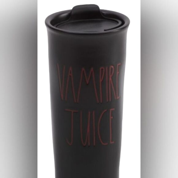RAE DUNN Black with red writing Vampire Juice Travel Tumbler 15 oz - Picture 1 of 2